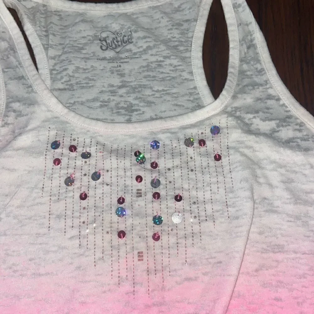 Girls justice ombré tank top